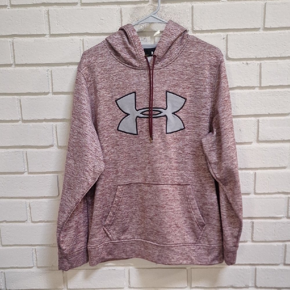 Under Armour Heathered Red/Gray Hoodie. Size Medium